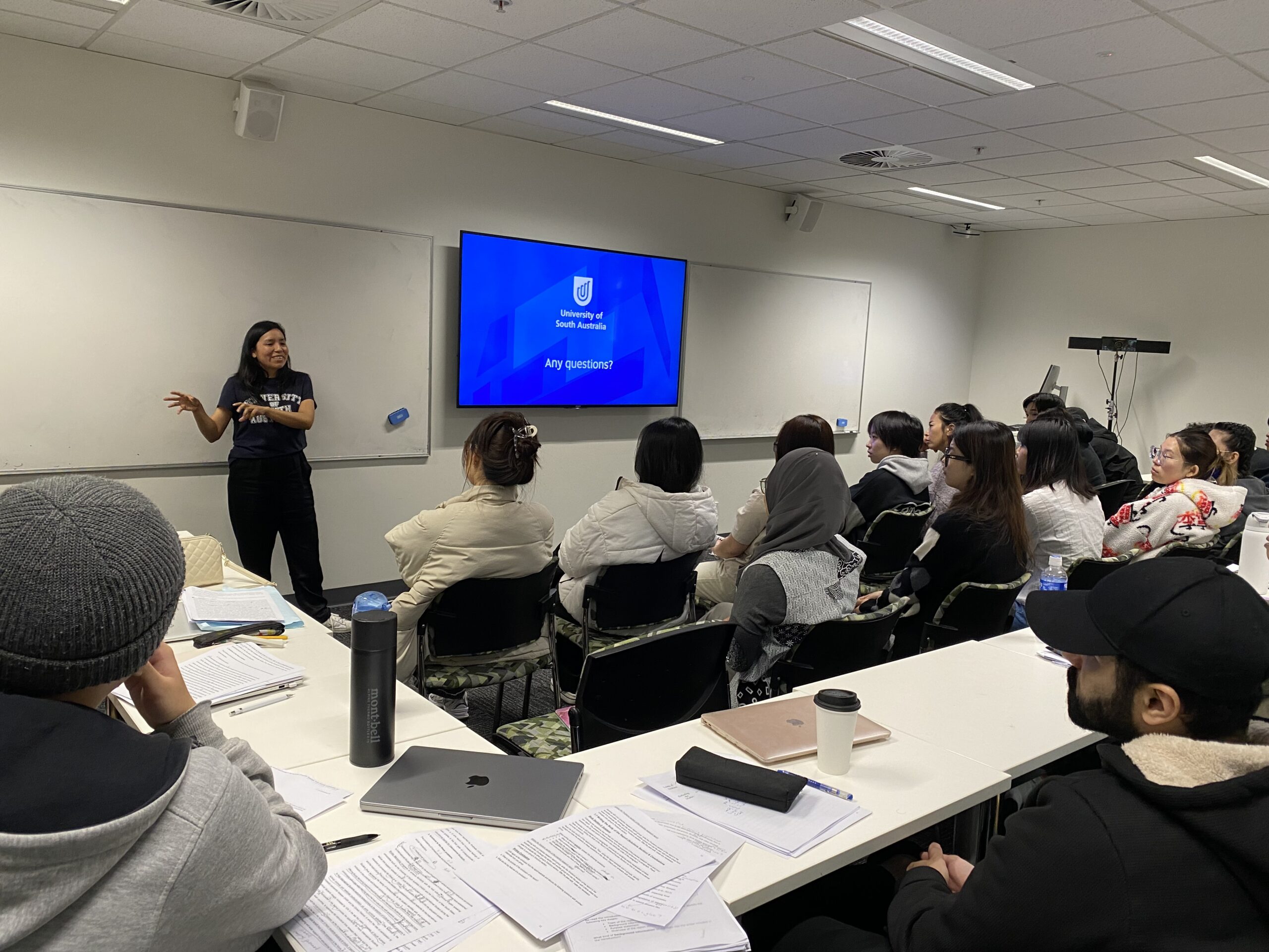 Lucia guest speaking at CELUSA to Academic English language students, September 2024